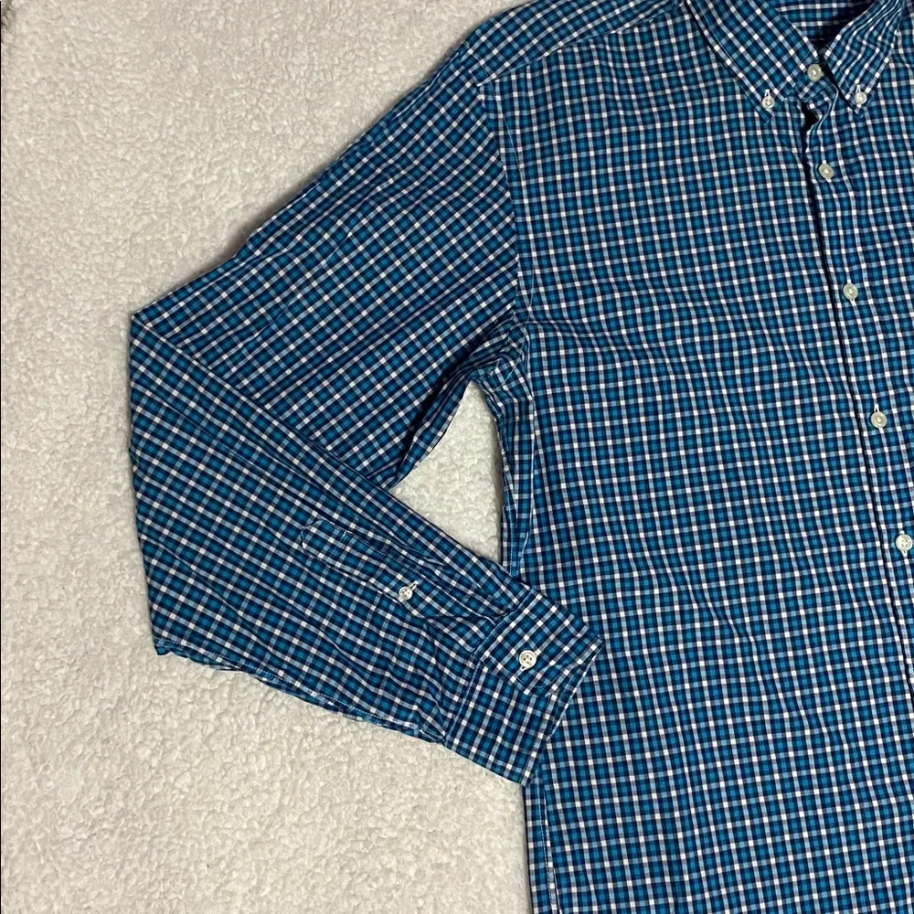 J.Crew Mens size large blue plaid button down long sleeve shirt